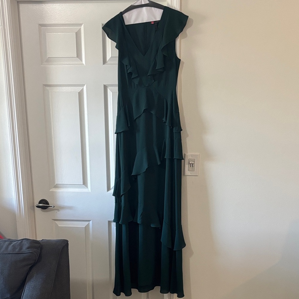 BCBGMaxAzria Dark Green Layered Maxi Dress